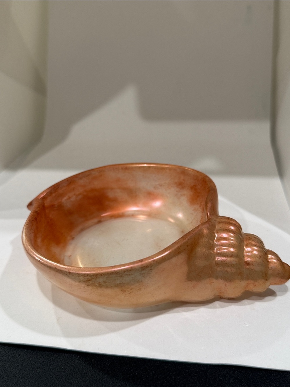 Handcrafted Resin Metallic Shell Bowl - Rose Gold Decorative Home Art